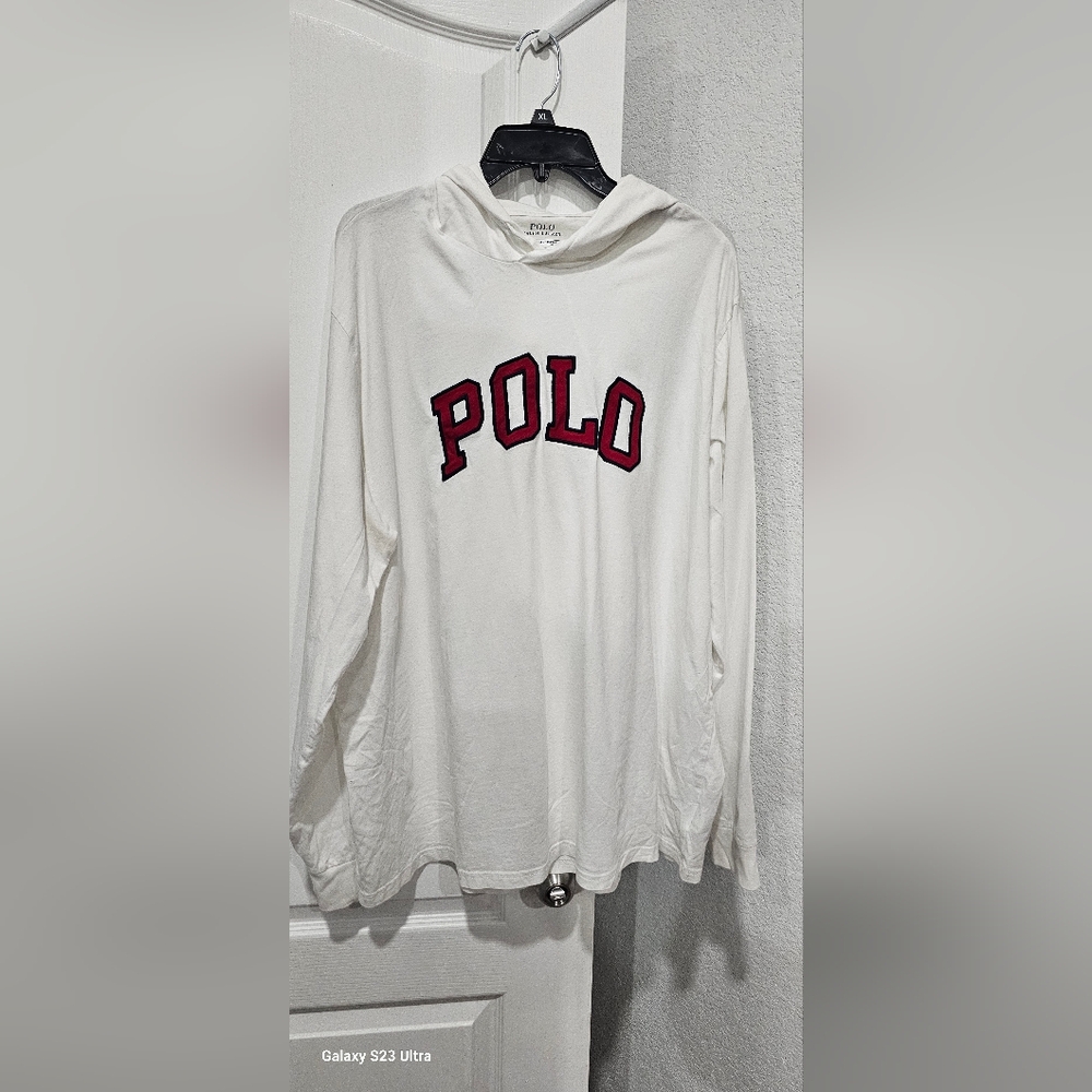 Polo White Long Sleeve Hoodie